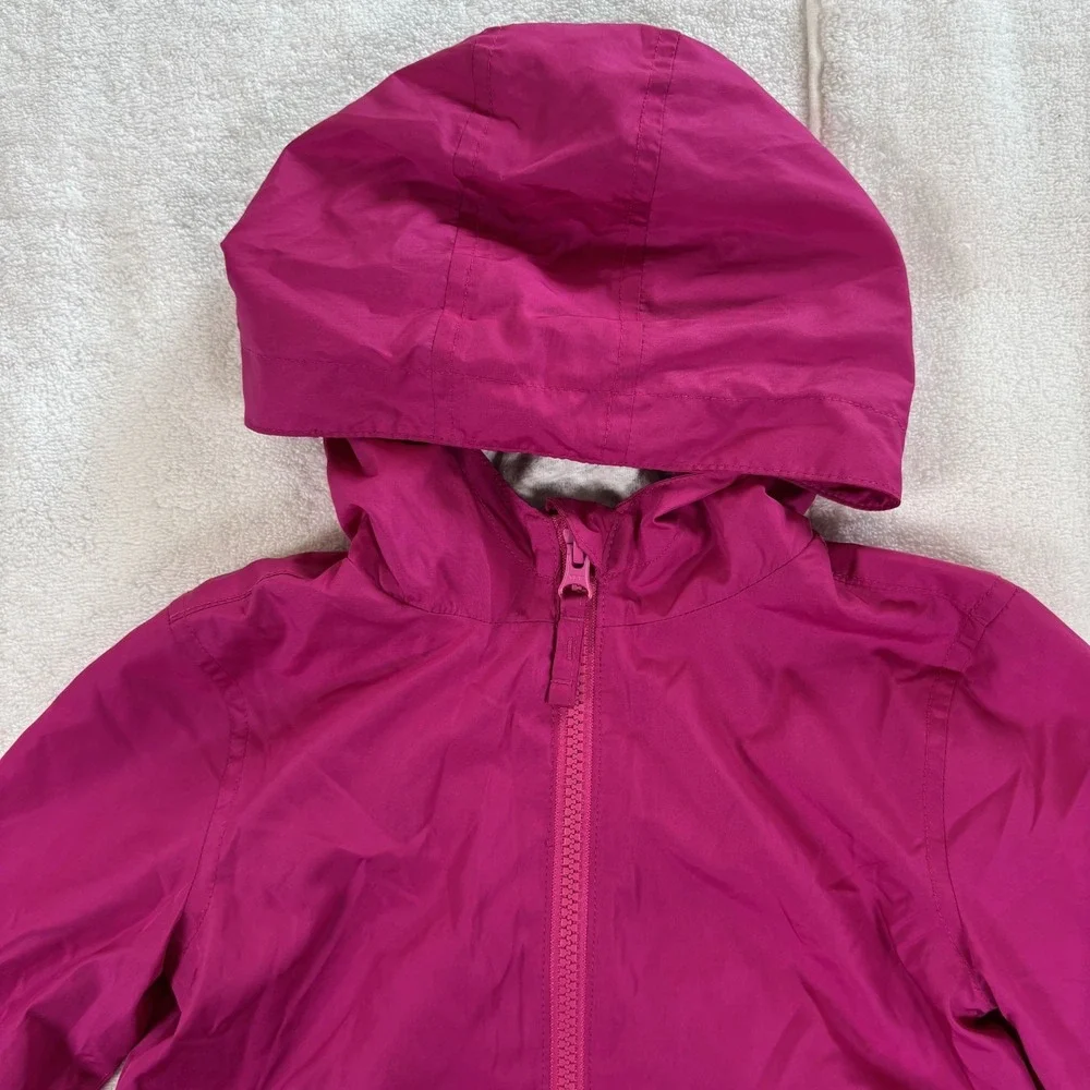 The Children's Place Windbreaker Kids 4T Magenta Purple Hooded Jacket Outerwear
